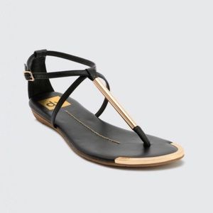 NEW Dolce Vita Archer Black & Gold Sandals Size 8.5